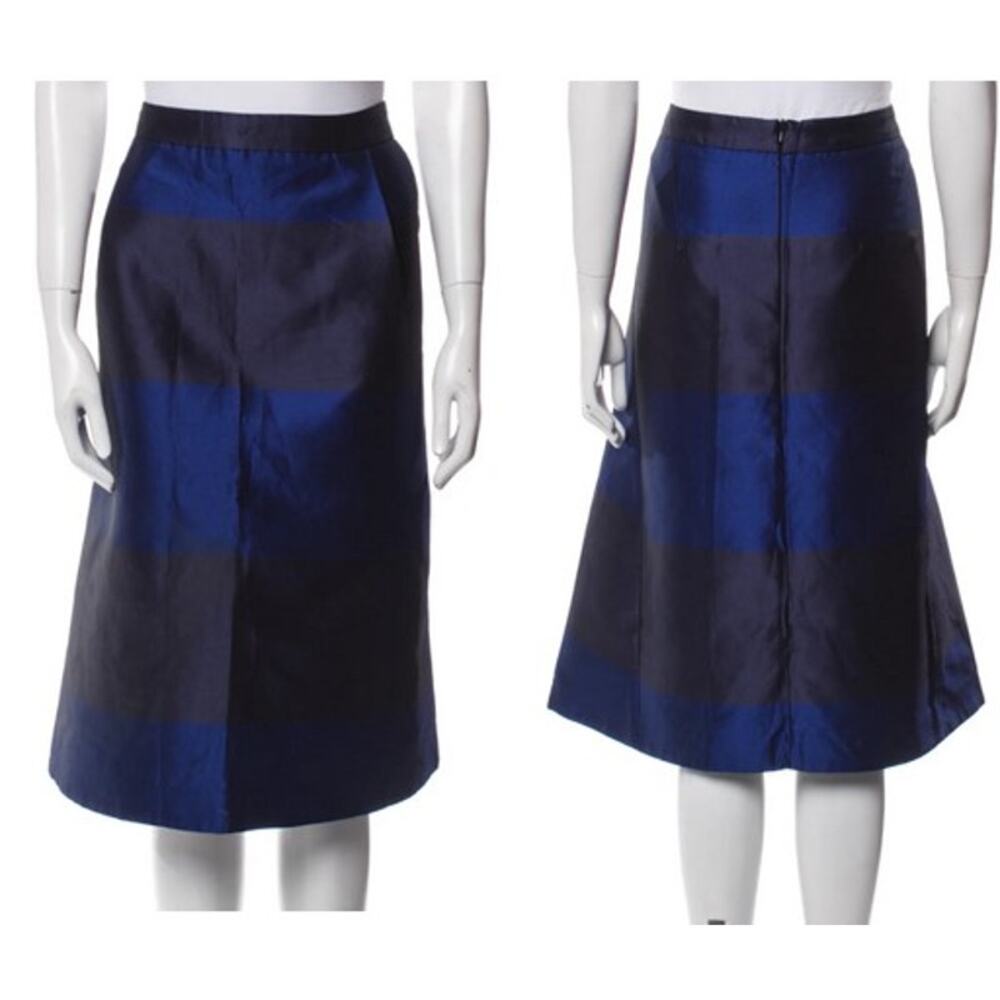IRIS & INK Blue Striped Knee-Length Skirt with Pockets KS23 Women's Size US 10‎